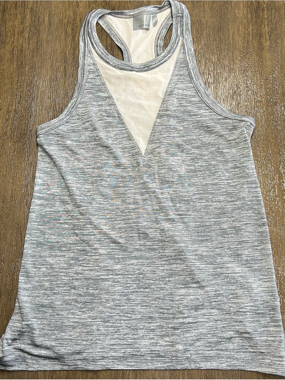 Athleta Utopia Mesh Tank Top
Womens Size Small Gray Spacedye Racerback
